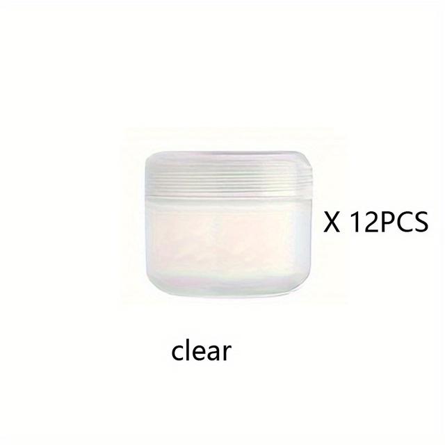 TEMU 12/24개 50G/50ml (1.7oz) 화장품 용기, 라이너 및 돔 뚜껑 포함, 화장품 샘플, 크림, 로션용, 화이트 핑크, 그린, 옐로우, 클리어