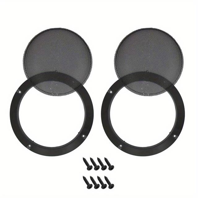 TEMU 2pcs 6.5" Car Speaker Dj Grill Cover Steel Mesh Woofer Subwoofer Protector New