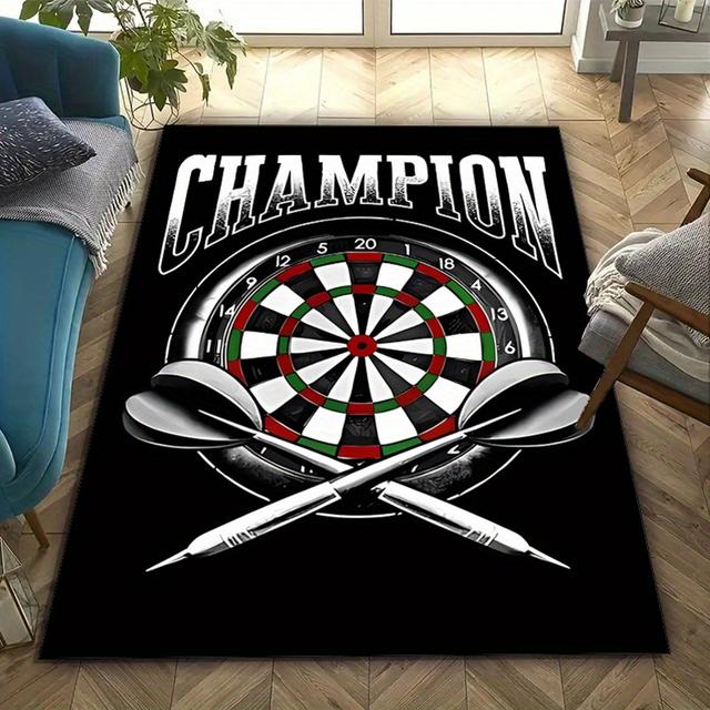 TEMU 800g/m2 Kristall-Velours Teppich mit Dartmuster für Schlafzimmer und Wohnzimmer, Heimdekoration Matten, Rutschfeste Matte für Nachttisch oder Bürostuhl