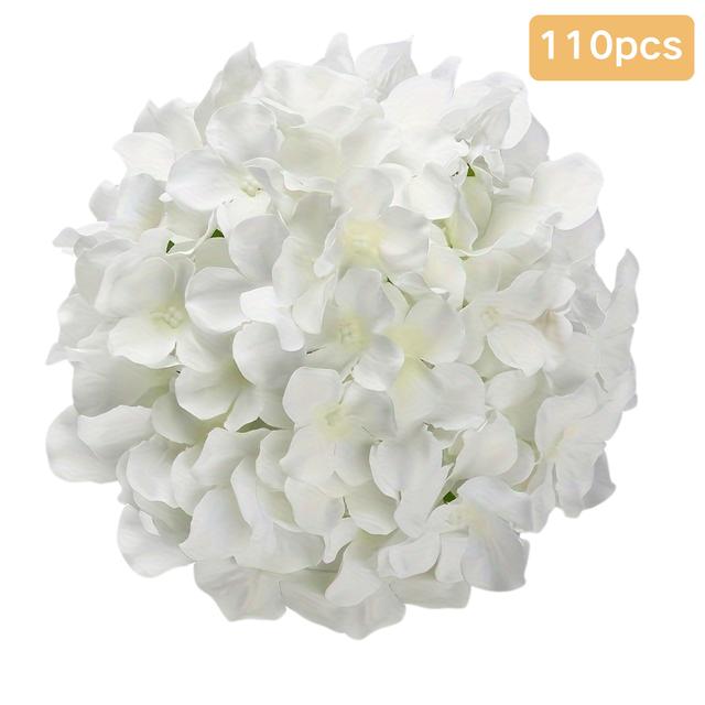 TEMU 110 Stück weiße Hortensienköpfe (mit Draht), ideal für Weihnachten