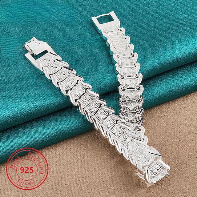 TEMU Wide Braided Bracelet In S925 Pure Silvery - Fashionable And Elegant Style - Design - The For