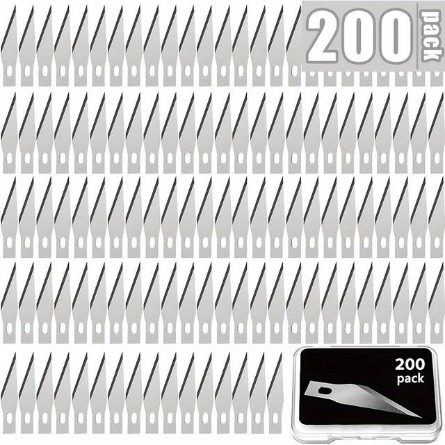 TEMU /150/200/300pcs Knife Blades, Sk5 Stainless Steel #11, Non-retractable, With Storage Case, For Craft, Hobby, Scrapbooking, Stencil