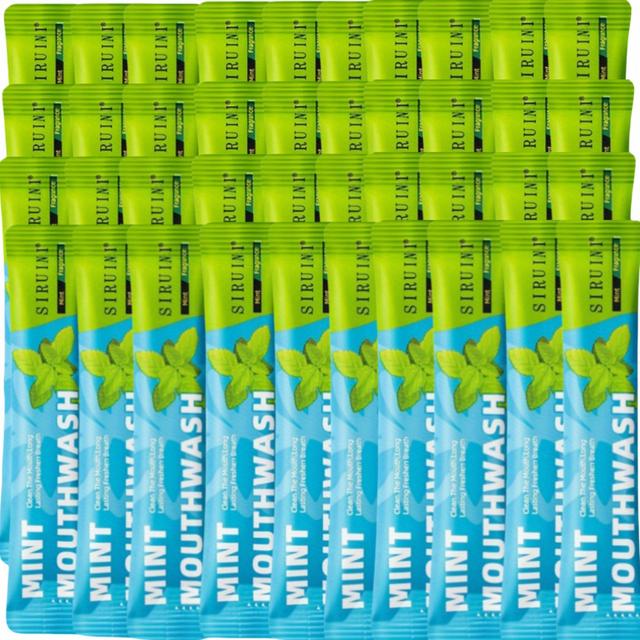 TEMU 40pcs Peppermint Mouthwash Travel Packs - Portable, Independent Bags With Menthol Ingredients For , Basic Cleaning, Travel Essentials | Portable Mouthwash | Compact Size