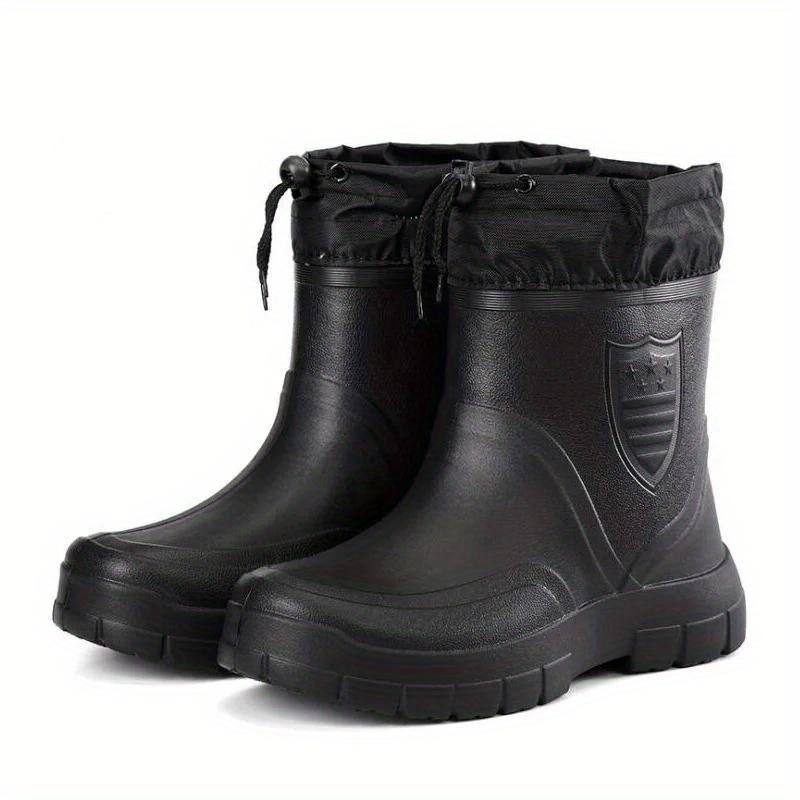 TEMU 2025 Men's Snow Boots Outdoor High Quality Fishing Winter Warm Ankle Boots For Men Plus Size Thick Sole Non-slip
