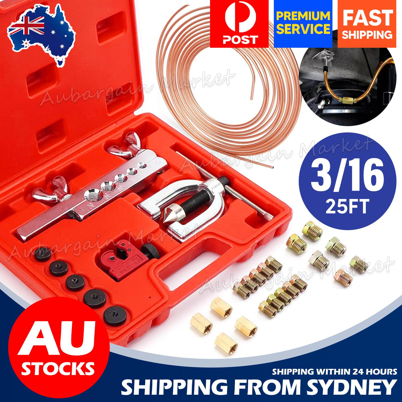TEMU 25ft 3/16 Copper Coated Brake Line Pipe Kit | Includes Double & Single Flaring Tools, Aubargain