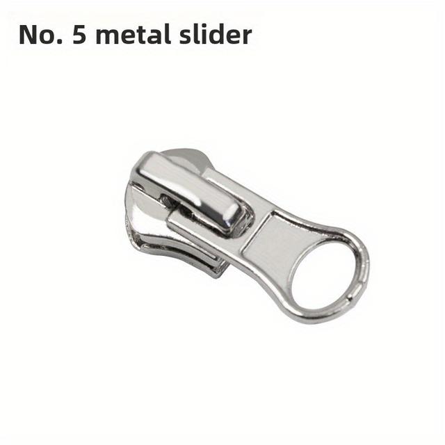 TEMU 10pcs , , No. 8 Zipper Heads Resin Metal Nylon With Lock Puller Almond Piece Sewing Tool