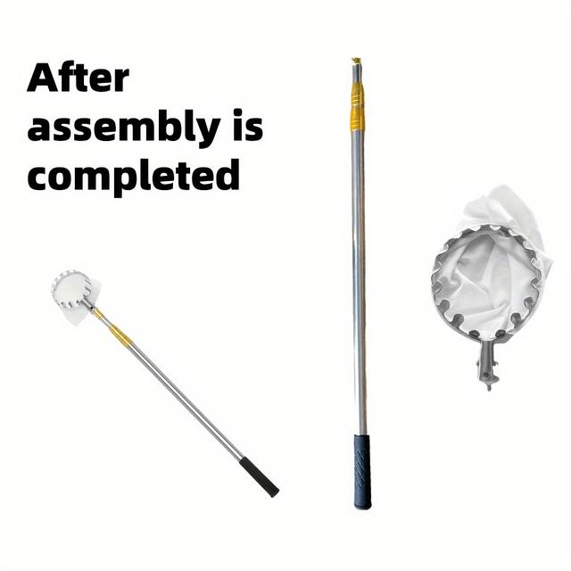 TEMU 1pc Extendable Stainless Steel Fruit Picker With Mesh Bag - 299.72cm, Durable For Harvesting , & Persimmons In Home Gardens, Garden Maintenance|stylish Pick Tool|durable