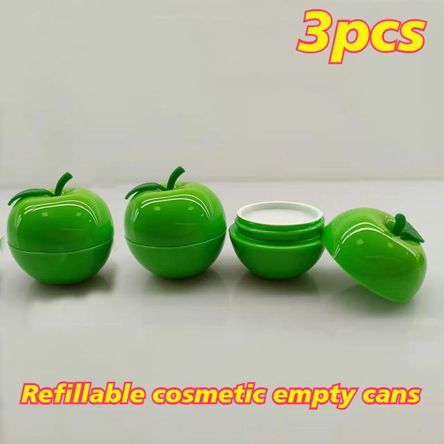 TEMU 3 unidades Adorables latas cosméticas recargables con forma de verde | Cierre de tornillo, Botellas vacías para crema facial para embalaje de cosméticos