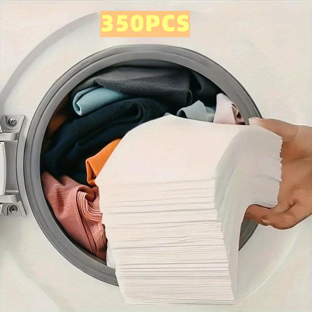TEMU 350 шт. Білі серветки для прання | Абсорбуючі серветки з нетканого матеріалу, підходять для змішаного прання, додатки для пральної машини