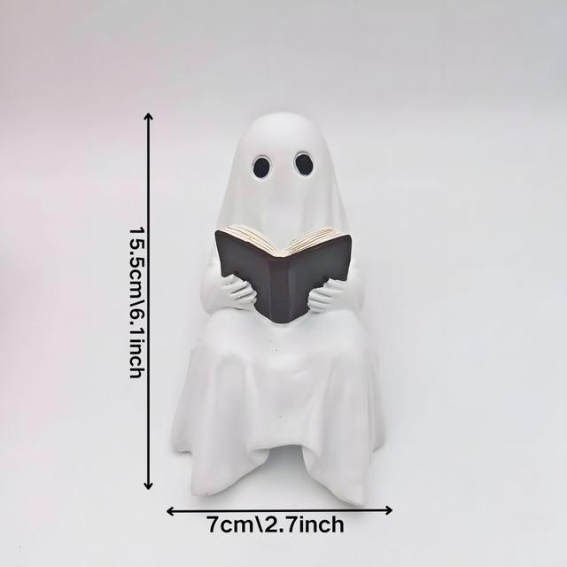 TEMU Statue de Lecture Halloween - Ornement en Résine - Décoration d'Intérieur
