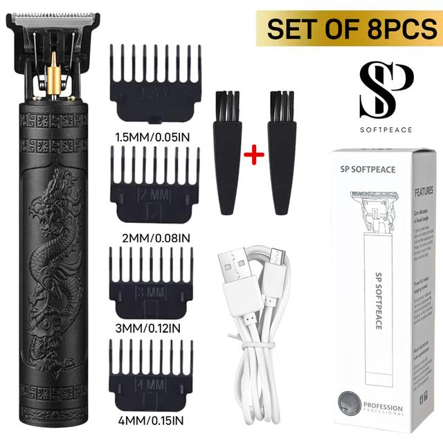 TEMU Usb Rechargeable Kit, Wireless Hair And Beard Trimmer With 4 Combs, Durable And Portable For Home Use, Ideal Gift For Father's Day Or Boyfriend - Gift