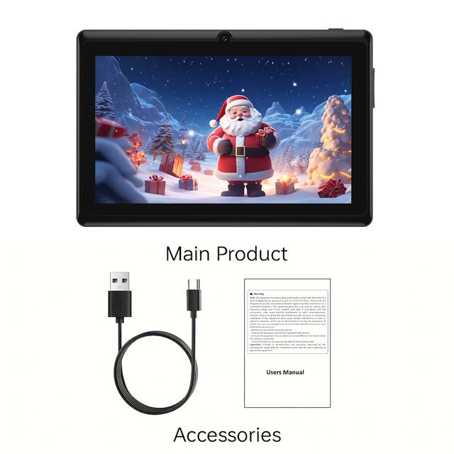 TEMU Tableta 12.0 I- 2025 [Regalo de Navidad] Tableta Portátil de 7 Pulgadas 4GB RAM+32GB ROM, Procesador Cuádruple de Pantalla IPS HD 1280*800