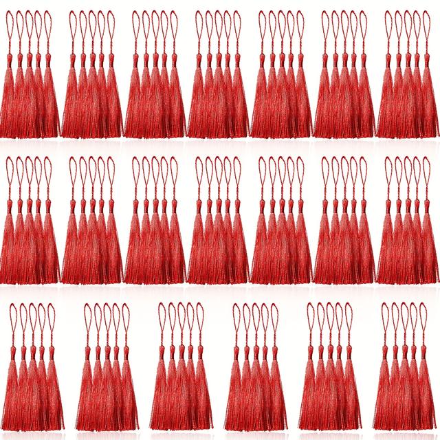 TEMU 미니 태슬 링 24개입 - 5인치 폴리에스터 태슬, 책갈피, 주얼리 제작, 공예에 적합 - 전통 스타일 홈 데코 및 졸업 축하 장식, 장식용 태슬