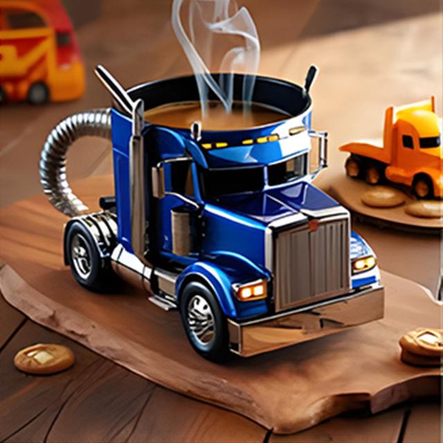 TEMU Hsemi Truck Shaped Coffee Mug Handcrafted Truck Coffee Mug, Semi-truck Coffee Mugs