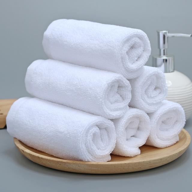 TEMU 2/4/6pcs Set White Modern Mini Towels - Bath & Face Towels, Absorbent Small Hotel Towel Set For Spa, Travel,, Hand Wash Only (bulk Pack For Institutions/events)