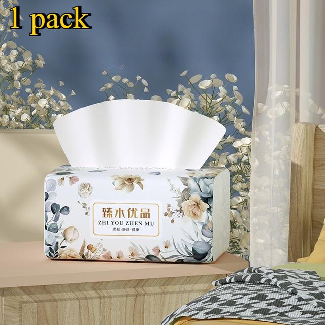 TEMU [1 Pack] Facial Tissues, High Absorbency, No Fluorescent Brighteners, Thick And Durable, Wet Use Available, Suitable For Kitchen, Bathroom, Living Room, Multifunctional Tissues