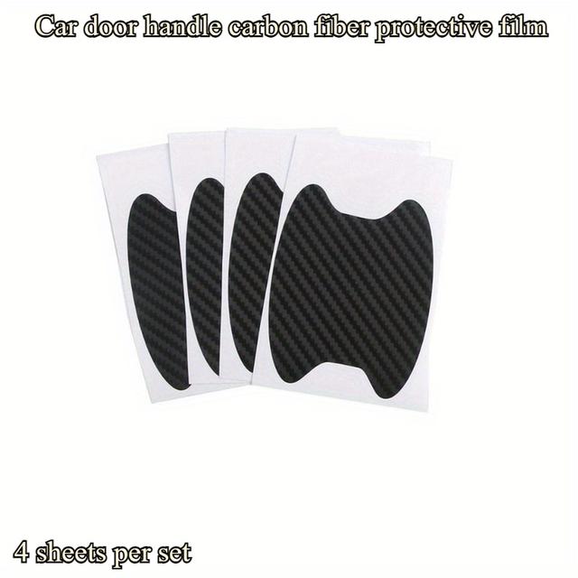 TEMU 4 darabos univerzális karbon szálas autóajtó kilincsvédő szett - Öntapadós fólia, ellenáll a karcolásoknak