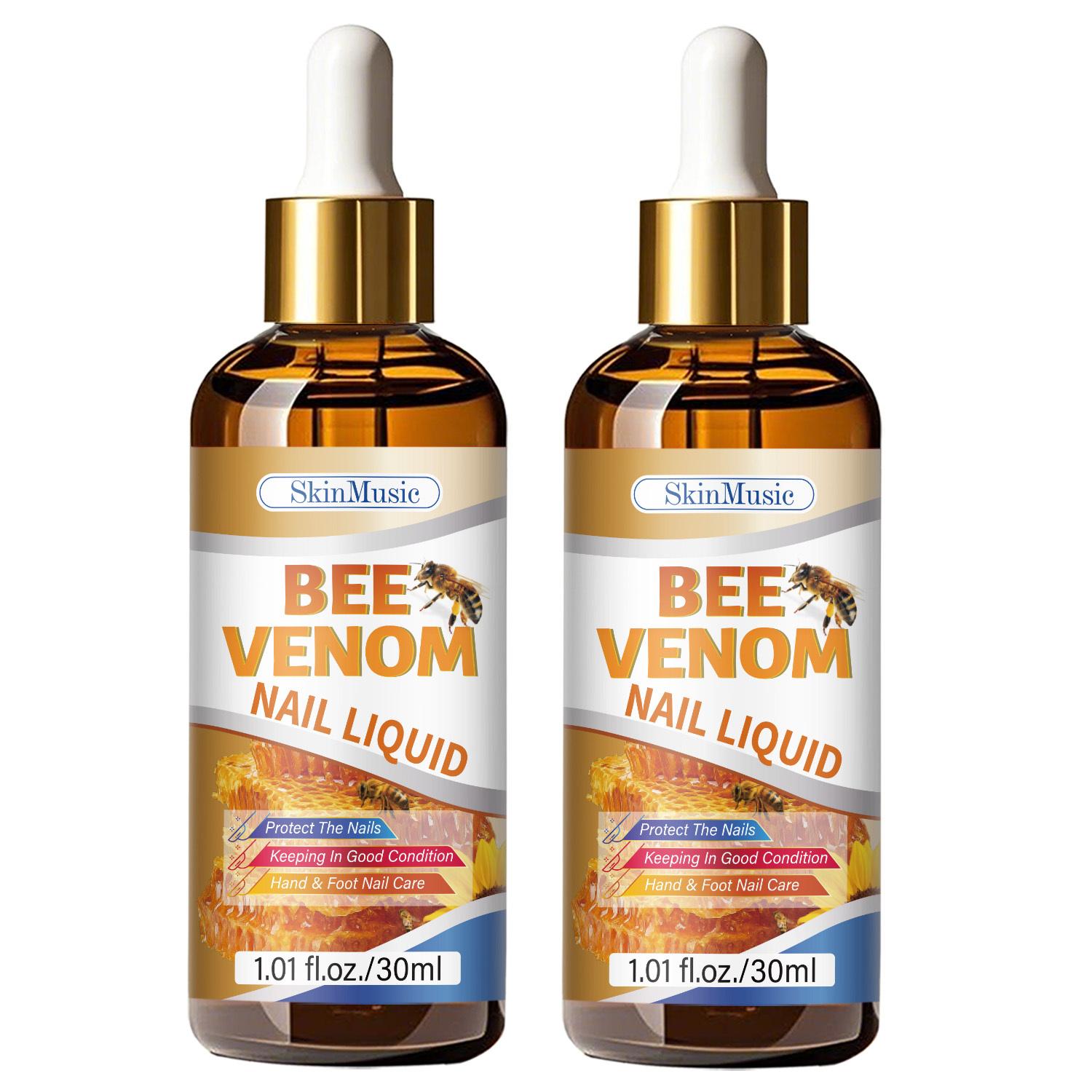 TEMU 2pcs Bee Venom Nail - Fast-acting Toenail & Fingernail Care Serum, For, Thick, Rough, Broken Or Fractured Nails, Alcohol-free Formula Suitable For , Results In Days, For - 30ml