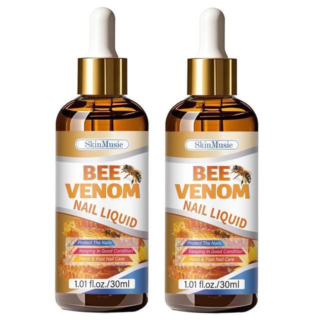 TEMU 2pcs Bee Venom Nail - Fast-acting Toenail & Fingernail Care Serum, For, Thick, Rough, Broken Or Fractured Nails, Alcohol-free Formula Suitable For , Results In Days, For - 30ml