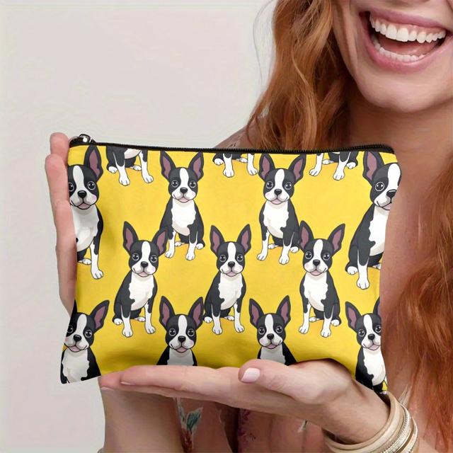 TEMU 1 , Bolsa de cosméticos con diseño de Boston en 1, bolsa de con cremallera, ideal para viajes y uso diario, multifuncional para útiles escolares, medicamentos y accesorios, regalo o recuerdo