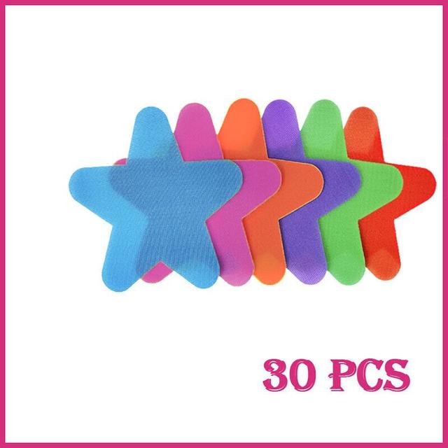 TEMU 30pcs Interlocking Tape Carpet Spot Markers Set, Polyamide Material, Adhesive Circles & Stars For Classroom & Sports Training Flooring