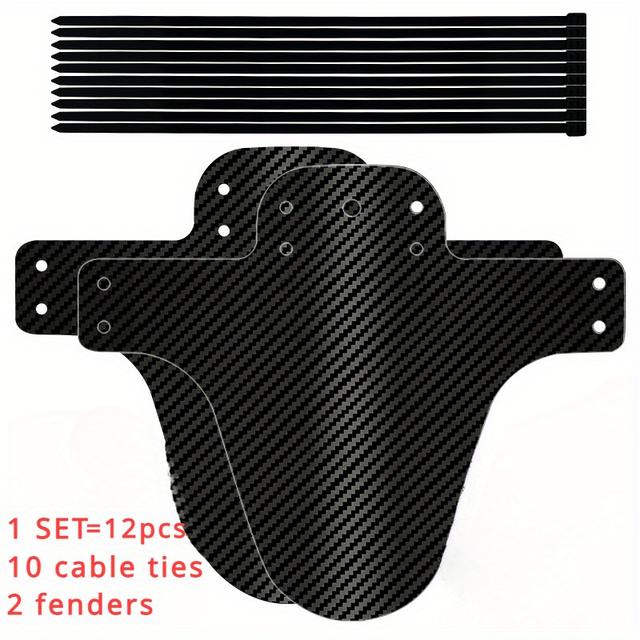 TEMU Mountainbike-Fenderblock tragbarer einfacher Montage-Typ Fender Straßenrad Mountainbike Regenschutz Zubehör schwarz mit Carbonfaser-Muster