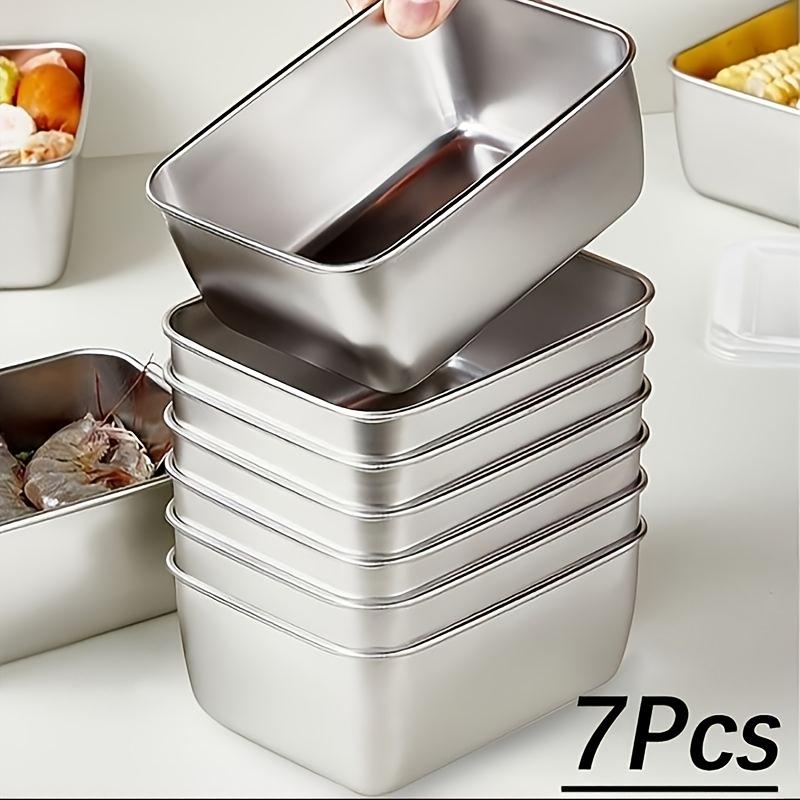 TEMU 7 Stainless Steel Prep Bowls With Clear Lids - Stackable, Leakproof, Dishwasher Containers For Fruit, Veggies & Leftovers | Great For Office, Picnics & Home Kitchen Organization