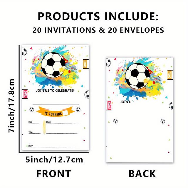 TEMU 20pcs, Birthday Invitations, 20pcs Birthday Invitation Cards With Envelopes, Birthday Invitations Cards, Double-sided Fill In Invites, Birthday Party Invitations, Birthday Party Favor Supplies