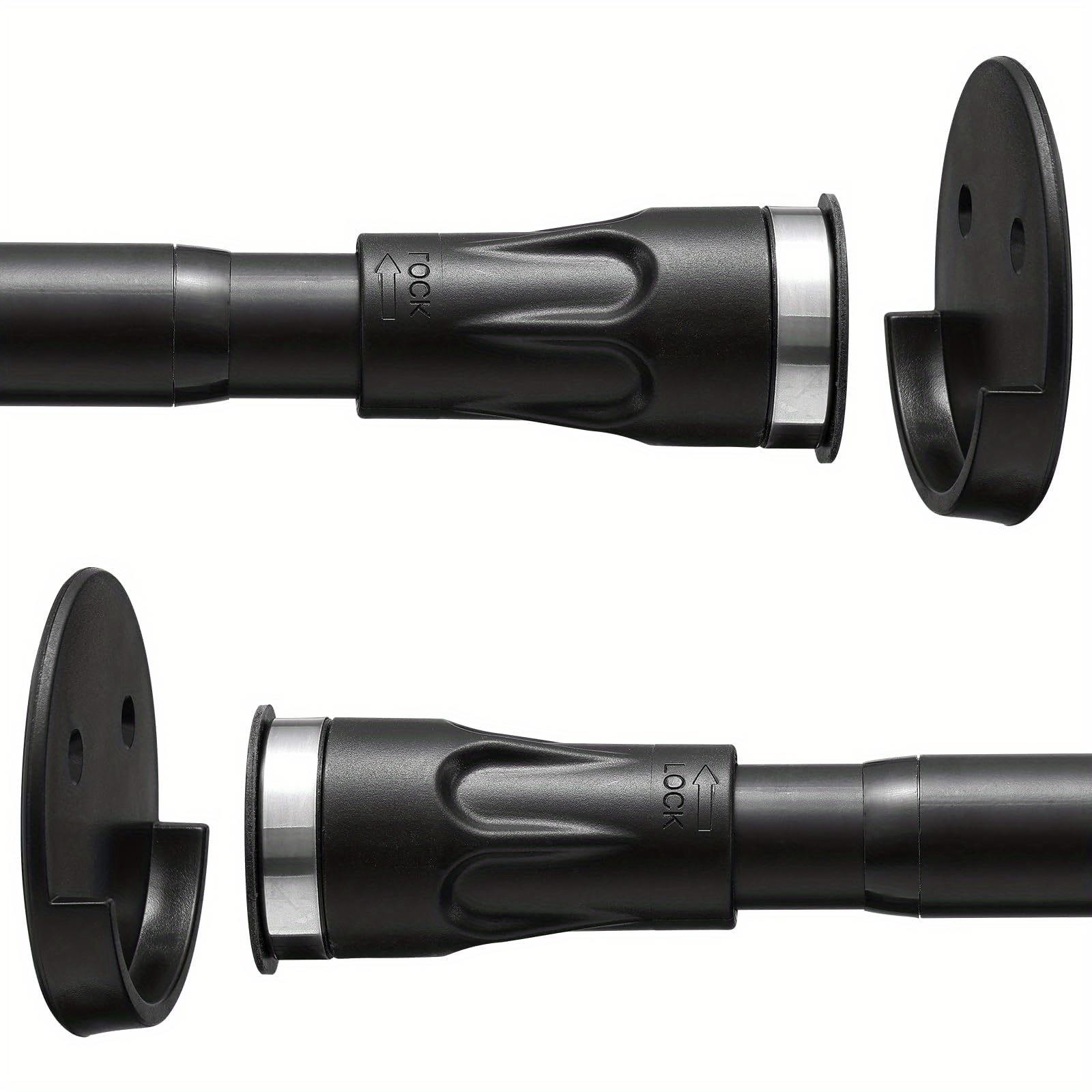 TEMU Yeyebest Black Multifunctional Shower Curtain Pole, Shower Curtain Rods No Drilling Curtain Tension Rod Adjustable 43 To Inch Rust