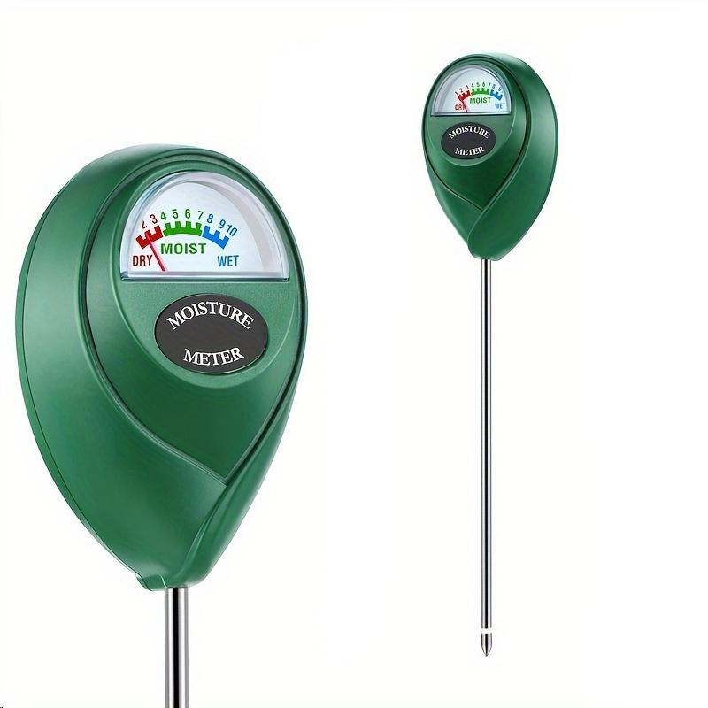 TEMU Green Moisture Meter With Lcd Display - Measures Water Content, Ph Value & Temperature (-20% To 100% Moisture, 0-7.0 Suitable For Indoor Plants, Outdoor Gardens, Lawns & Farming,