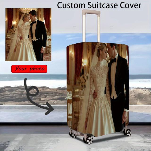 TEMU Custom 1pc Personalized Photo, Wedding Photos, Images Of Printed. Simply Provide To Have Your Photo Or Picture Printed On The Suitcase Cover