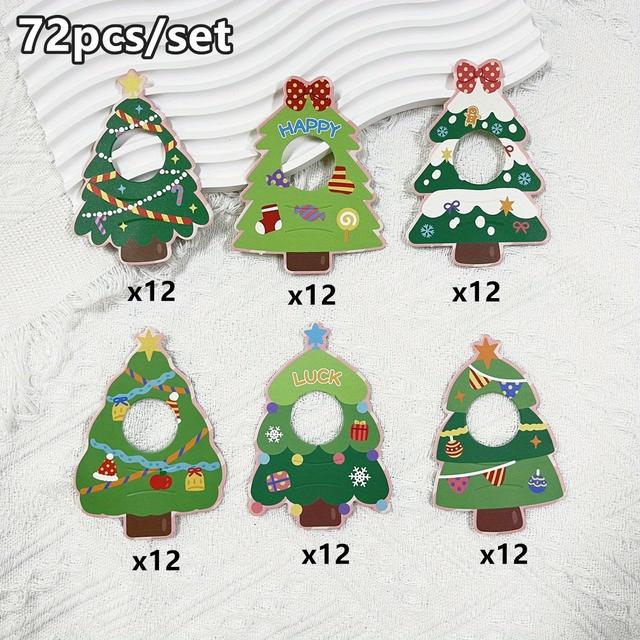 TEMU 72개 크리스마스 롤리팝 장식 카드, 선물, 크리스마스 이브 트리 장식, 겨울 축제, 결혼식, 생일 및 추수감사절 장식에 완벽