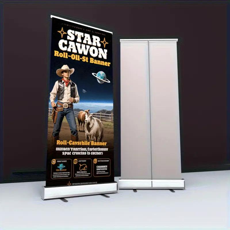 TEMU Customized Retractable Banner With Stand (roll-up/pop-up Structure) - Portable, Self-standing Display Stand Suitable For Trade Shows, Retail Stores, Birthday Parties, And Events - Supports