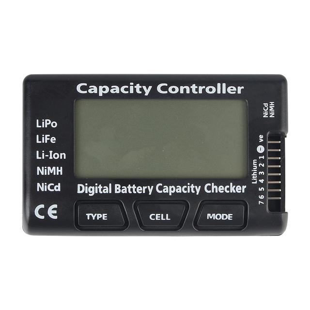 TEMU جهاز فحص سعة البطارية الرقمي RC CellMeter 7، جهاز اختبار جهد بطاريات LiPo وLiFe وLi-ion وNicd وNiMH للفحص بدون بطارية