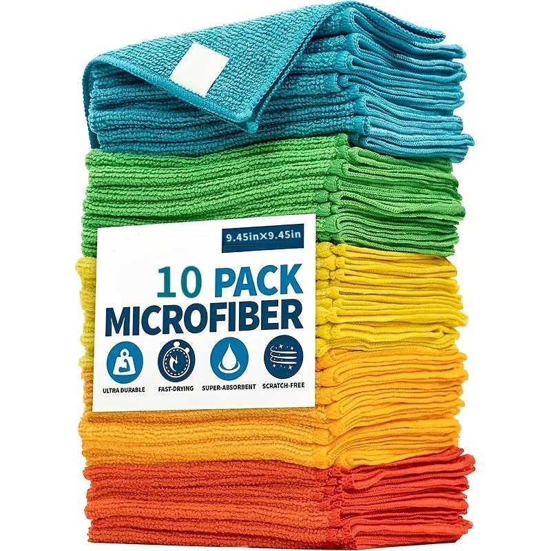 TEMU 10pcs Absorbent Towels| Stain-removing Polyester Cleaning Cloths, Living Room, Bedroom, Bathroom& Furniture| Contemporary Square Fabric