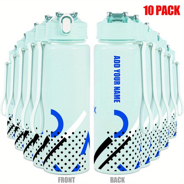 TEMU 10 unidades, Botella de Agua Personalizada con , 25 oz - Diseño Geométrico y a Medida para Marca & Recordatorios Hidratacións – Gran Capacidad Duradera Senderismo Viajes al Exterior