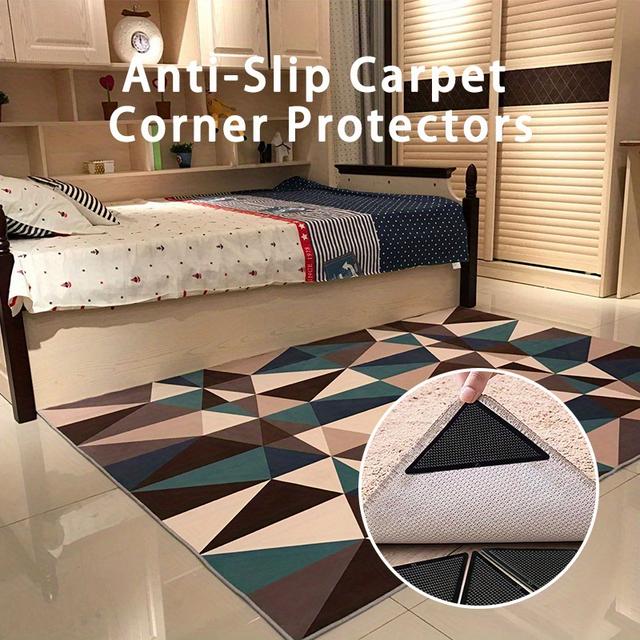 TEMU Antypoślizgowe Narożniki do Dywanów - Wielokrotnego Użytku, Plastikowe Podkładki zabezpieczające podłogę dla Domu i Biura - Trzymają Dywany na Miejscu