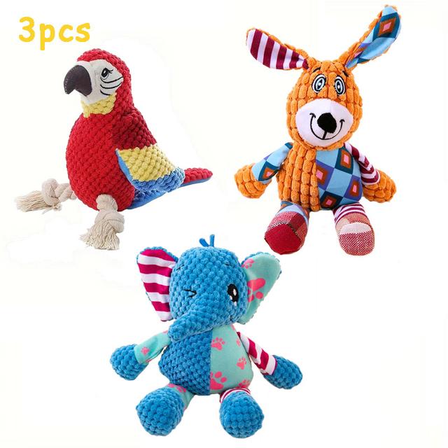 TEMU Set Of 3 Sturdy Soft Dog Toys – Includes And Crinkle Sounds, , Teeth Cleaning , Lightweight For Fetching, Suitable For Medium Breeds That Chew Heavily