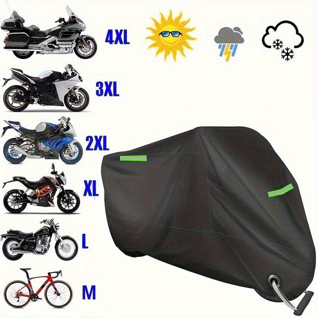 TEMU Motorcycle Rain Cover, Black Spray Brush 420d Reflective Electric Car Cover Universal Durable Quality Outdoor Sunscreen Scooter Shelter Tear Resistance, Universal