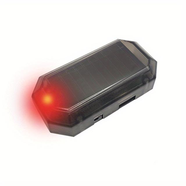 TEMU 1pc Solar-powered Anti-theft Led Car Light - Fit Red Simulated Turn Signal For Night Parking Security, Rechargeable Lithium Battery Decorative Auto Interior Accessory, Design, Highquality Sensor