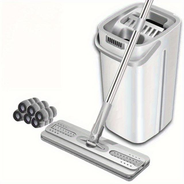 TEMU ハンド付きモップバケツ - 乾湿分離、省力・効率的、お手入れ簡単なクリーニング用、寝室・バスルーム・キッチン・リビンなどに最適