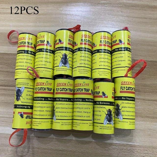 TEMU 12/18/22pcs Of Green Lifestyle Fly Sticky Traps - Non-toxic Pest Control - Strong Adhesive Upgraded Long-lasting Suitable For: Restaurants, Farms, Hospitals, Yards, Pet Areas, Etc