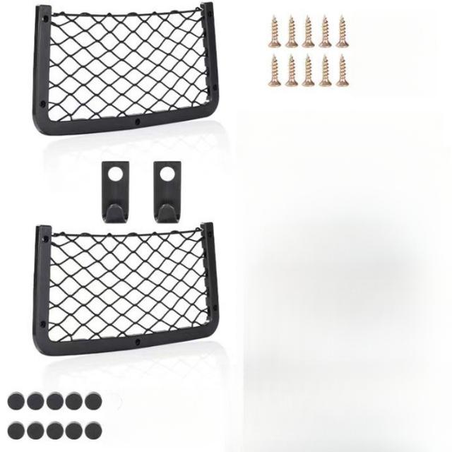 TEMU 2/4pcs Camping Car Storage Net With Hooks - Durable Elastic Mesh Organizer Bag, Suitable For Cars, Size 14x7 Inches - Ideal For Storing Keys, Phones, Etc