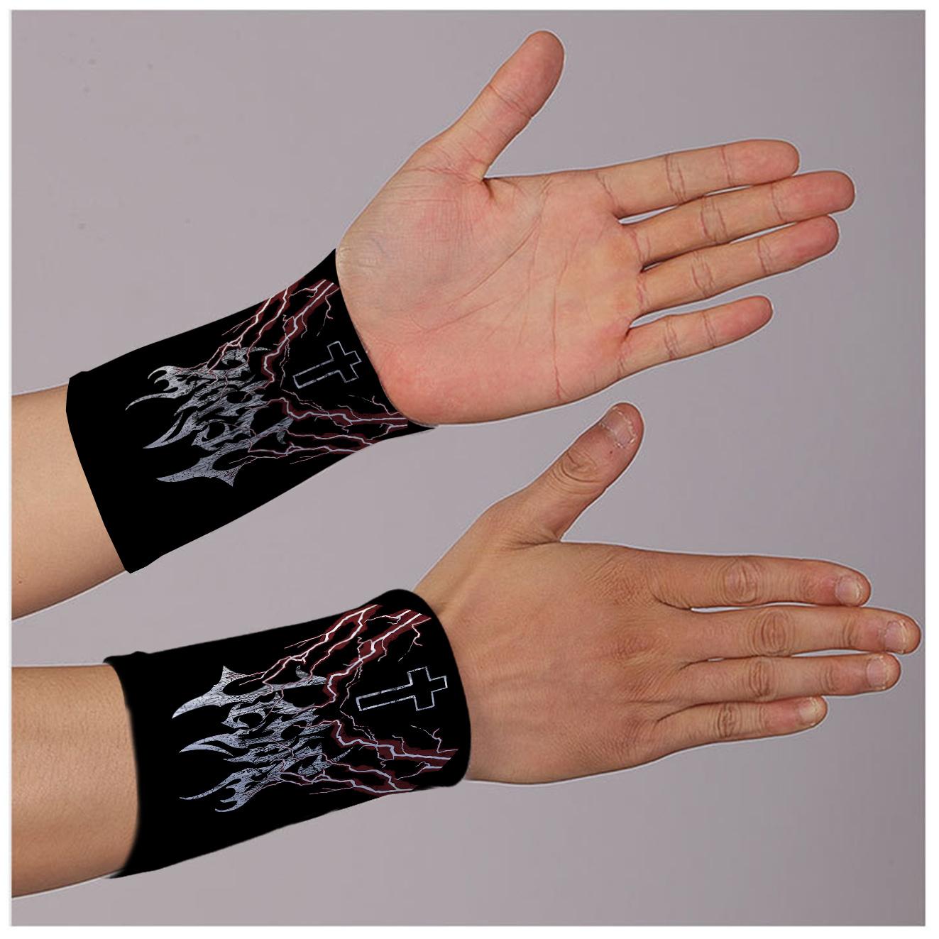 TEMU Trendy Wristbands With Colorful Cloud Print - Breathable, Sweat Absorbent & Stretchy For Sports, Gym, Running & Yoga