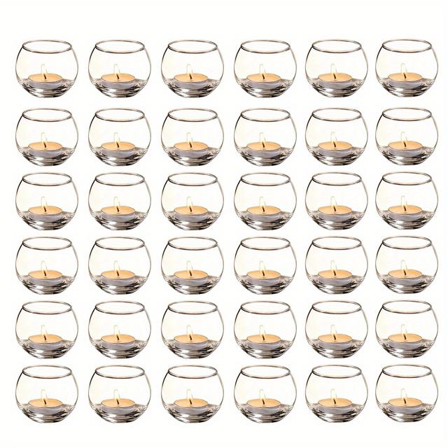 TEMU 24/36pcs Transparent Tea Light Candle Holders | Cute Vases For Wedding/engagement/bridal Shower, Table Centerpiece, Home Decor