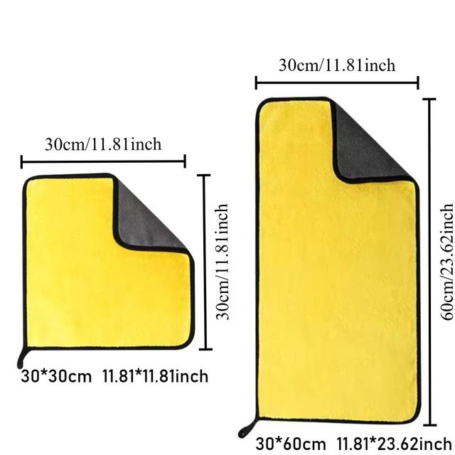 TEMU 3Pcss 세트 두꺼운 차량 워시 타월 흡수성 차량 워시 타월 타월, 가족 차량 소유자를 위한 차량 청소에 좋은 장비, 차량 청소 장비, 자동차 및 유리 청소용 다기능 타월, 포드-무스탕, 포드-F150에 적합