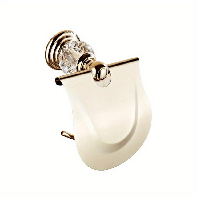 TEMU Elegant Golden Wall-mounted Toilet Paper Holder With - Rustproof, Waterproof, Ideal Bathroom Accessory For Day Or Father's Day, Bathroom Decor| Holder|stainless Steel Holder, Toilet Paper Holder