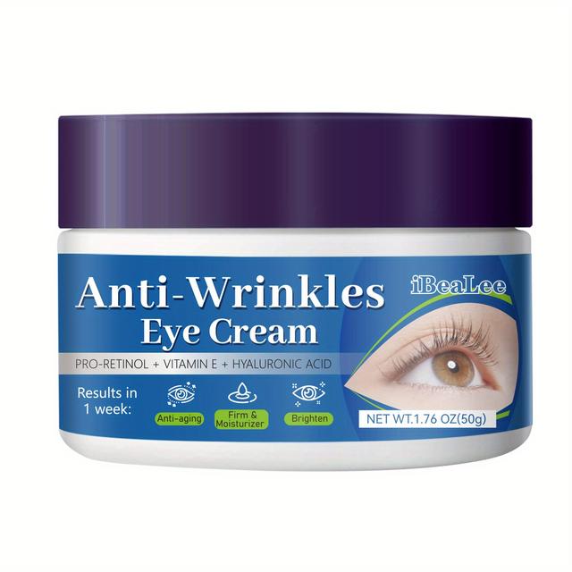 TEMU Retinol Eye Cream - A Lotion With Hyaluronic Acid And No Alcohol, Enriched With Glycerin Suitable For Types, Firming & Moisturizing, Minimizes Wrinkles And , Beige -looking, Full Of Confidence