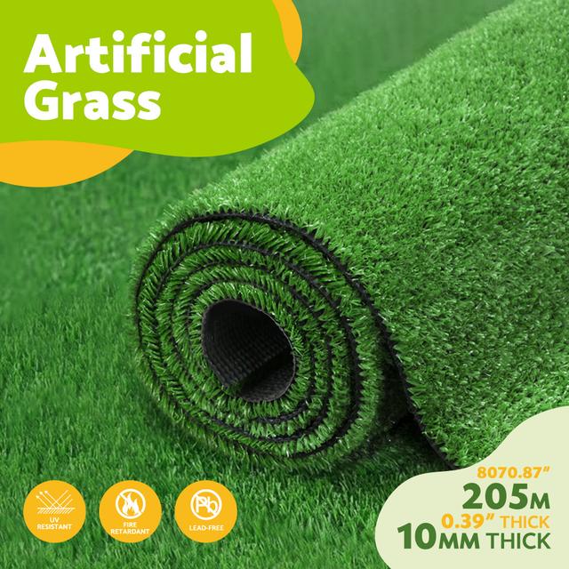 TEMU Outdoor Artificial Grass Synthetic Fake Turf 2m X 5m Plastic Olive Lawn 10mm For Christmas
