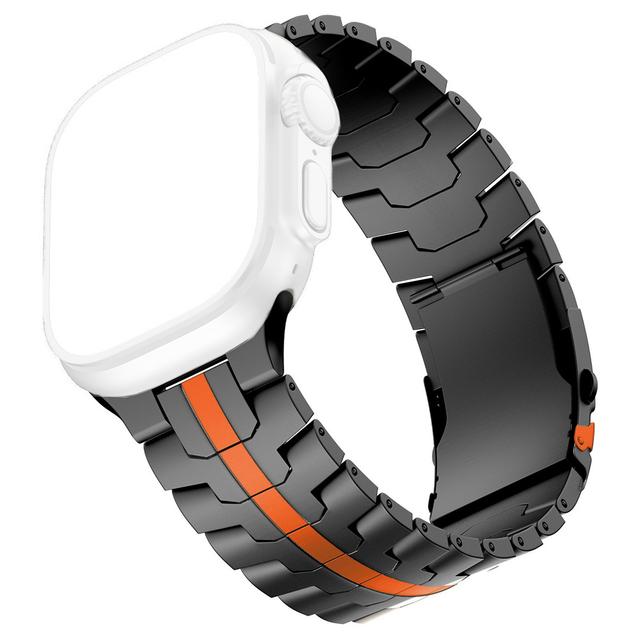 TEMU Titanium Alloy Luxury Strap For Iwatch Se3 49mm 46mm 45mm 44mm Mens Metal Bracelet For Iwatch /2/1 Series 11 10 9 7 8 6 5 4 Se Business Band